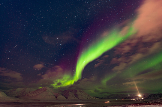Nordlichter in gr&uuml;n &uuml;ber Norwegen